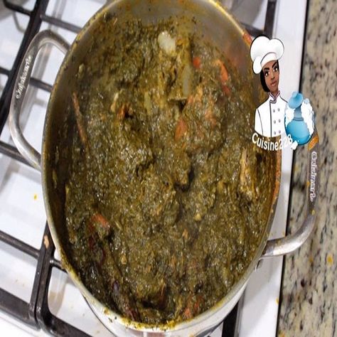 Cassava Leaf Soup Pondu Recipe, African Food Nigerian, Cassava Leaf, Food Nigerian, Cassava Recipe, Low Carb Crock Pot, Turkey Stew, African Recipe, Sleeve Tattoos For Black Women