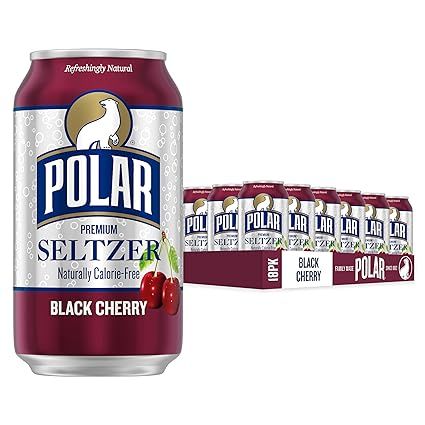 Amazon.com : Polar Seltzer Water Black Cherry, 12 fl oz cans, 18 pack : Everything Else Polar Seltzer, Seltzer Water, Black Cherry, Candy Recipes, International Recipes, Mixed Drinks, Drinking Water, Baby Food Recipes, Gourmet Recipes