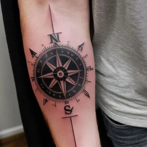 🌟 Give Your Life Direction - Compass Tattoo Guide for 2024 🌟 Not All Who Wander .... Do you Know this quote? Read to the end to find out the ending. Ready to get inked? The timeless compass tattoo is a top choice in the tattoo community. But why is it so popular? Let's dive in! 🌍✨ A compass, originally invented in ancient China, is all about navigation and orientation. It symbolizes guidance, travel, independence, and more. For sailors, it's a lifeline through stormy seas, and for traveler... Stoicism Tattoo, A Compass Tattoo, Compass Tattoo Ideas, Simple Compass Tattoo, Tattoos Chest, Simple Compass, Compass Tattoos, Tattoo Guide, Tattoos Forearm