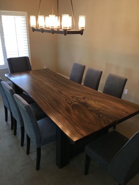 Slab table by Hodges family woodworks. Slab Table, Live Edge Dining Table, Contemporary Dining Table, Oak Dining Table, Solid Wood Dining Table, Farmhouse Table, Rustic Dining Table, Kitchen Furniture, Dining Room Table