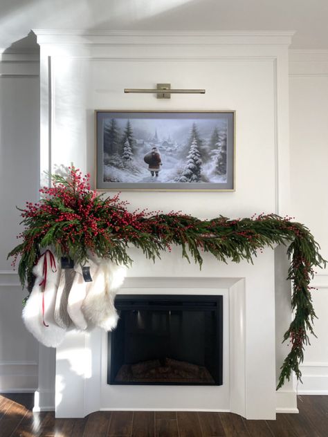 Building a Mantle Christmas Fireplace Mantels, Glamorous Christmas, Christmas Fireplace Decor, Alternative Christmas Tree, Christmas Decor Inspiration, Classy Christmas, White Stockings, Christmas Mantel Decorations, Christmas Themes Decorations