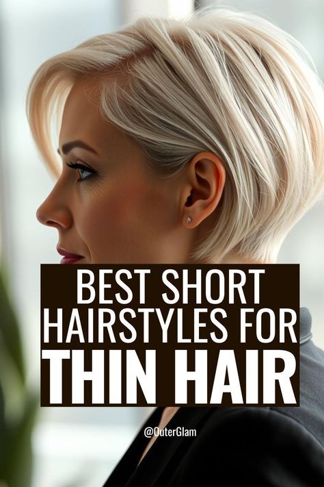 Short Bobs For Thinning Hair, Hair Styles For Very Fine Hair, Thinning Hair Haircuts For Women, Long Front Short Back Hair, Haircuts For Very Fine Thinning Hair, Bob Haircut For Fine Hair Short, Short Haircuts Ideas For Women, Haircut For Very Fine Hair, Short Hairstyles For Women With Fine Hair