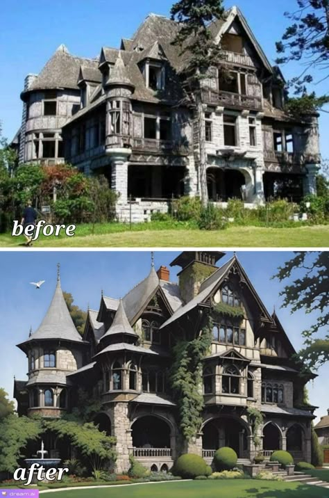 Gothic Tudor House, Homes In Nature, Type Of Houses, Fairytale Home, Victorian Apartment, Dream Architecture, Victorian Exterior, Cozy Houses, Victorian House Plans