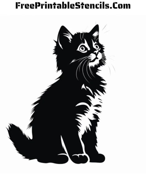 Free Printable Cat Stencils - Free Printable Stencils Cat Stencil Art, Cat Template Free Printable, Cat Stencils Templates Free Printable, Cat Stencils, Black Cat Silhouette Printable, Cat Stencil, Black Cat Stencil Halloween, Free Printable Stencils, Peeking Cat Svg