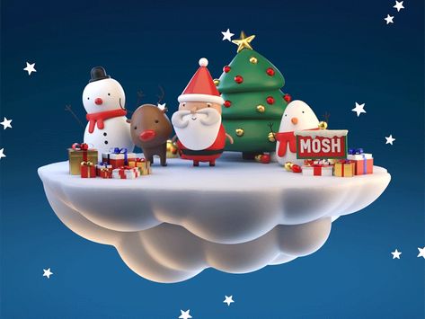 Christmas Animation by Daniel Molina Christmas Blender 3d, Christmas 3d Illustration, Christmas 3d Animation, Marry Christmas Gif, Christmas Motion Design, Merry Christmas Gif Animation, Christmas 3d Design, Gif Christmas, Xmas Gif