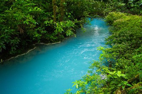 Rio Celeste Costa Rica, Visit Costa Rica, Hiking National Parks, Volcano National Park, Costa Rica Travel, Blue River, Pretty Places, Blue Water, Volcano