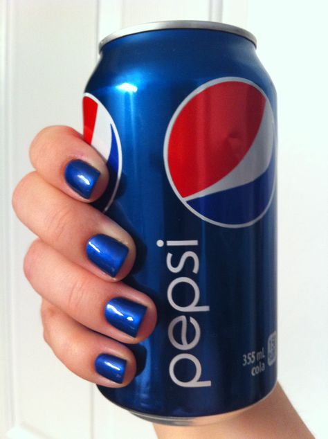 Pepsi blue nails by Amanda Pepsi Blue, Soda Can, Blue Nails, Beverage Can, Drinks, Canning, Nails, Blue, Quick Saves