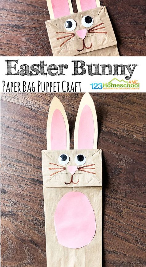 Paper Bag Easter Bunny Craft - super cute Easter craft for preschoolers, toddlers, and kindergarten age kids #craftsforkids #easter #bunnycrafts Paper Bag Easter Bunny, Easter Bunny Craft, Bag Puppet, Craft For Preschoolers, Easter Crafts Preschool, Bunny Craft, Easter Crafts For Toddlers, April Crafts, Paper Bag Crafts