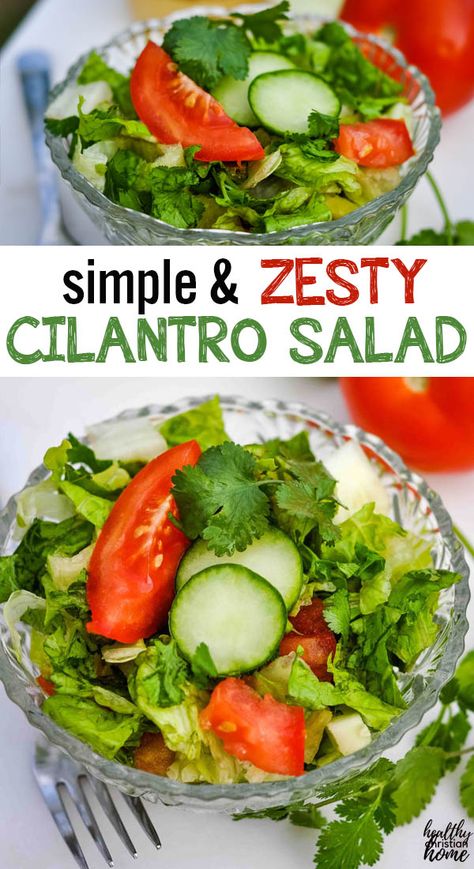 Cilantro Salad Recipes, Recipes With Cilantro, Salad Week, Beautiful Salads, Cucumber And Tomato, Cilantro Salad, Cilantro Recipes, Green Salads, Yummy Veggies