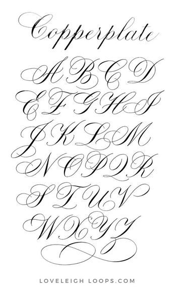 Learn the Copperplate uppercase alphabet with a simple printable worksheet from Loveleigh Loops! In Copperplate calligraphy, capitals are the final step and are a great place to add some calligraphy flourishes. Here you'll find calligraphy examples of flourished capital letters to serve as inspiration for your own calligraphy. Follow Loveleigh Loops for more calligraphy tutorials and tips! Download font collection #fonts 190 Flourish Calligraphy Alphabet, Free Hand Lettering Fonts, Knuckle Tattoos For Guys, Tattoos Handwriting, Tattoos Stomach, Tattoos Cursive, Lettering Fonts Graffiti, Stomach Tattoos For Guys, Tattoos Names