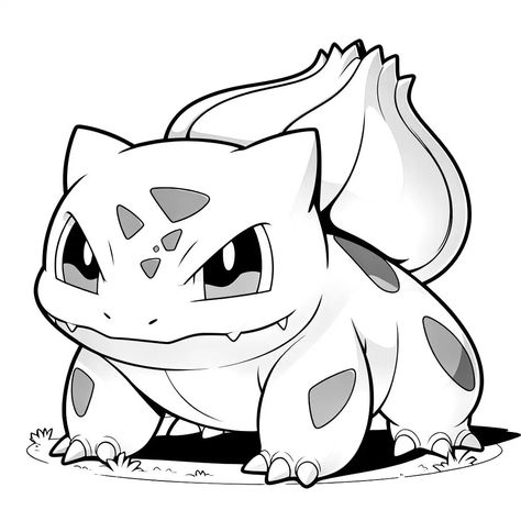 Pokemon Artwork Drawings, Cute Pokemon Sketches, Bulbasaur Tattoo Ideas, Pokemon Tattoo Stencil, Pokemon Drawing Ideas, Pokemon Drawings Sketches Easy, Bulbasaur Sketch, Pokemon Sketches Pencil, Pokemon Lineart