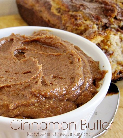 Cinnamon Spread Recipe, Cinnamon Spread, Cinnamon Roll Bread Pudding, Snickerdoodle Bread, Flavored Butter Recipes, Butter Recipes Homemade, Cinnamon Roll Bread, Cinnamon Butter, Behind The Curtain