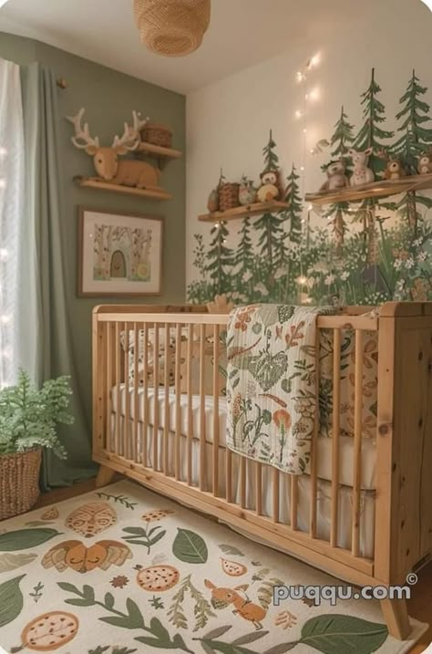 Antique Nursery, Botanical Nursery, Safari Theme Nursery, Baby Room Themes, Nursery Room Design, Baby Boy Room Nursery, Baby Room Inspiration, Baby George, Baby Koala