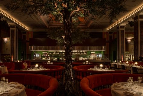 Truffle Oil Pasta, Stucco Ceiling, Weird Design, Bar In Casa, Green Bar, A Night At The Opera, Dining Room Spaces, Romantic Restaurant, Luxury Restaurant