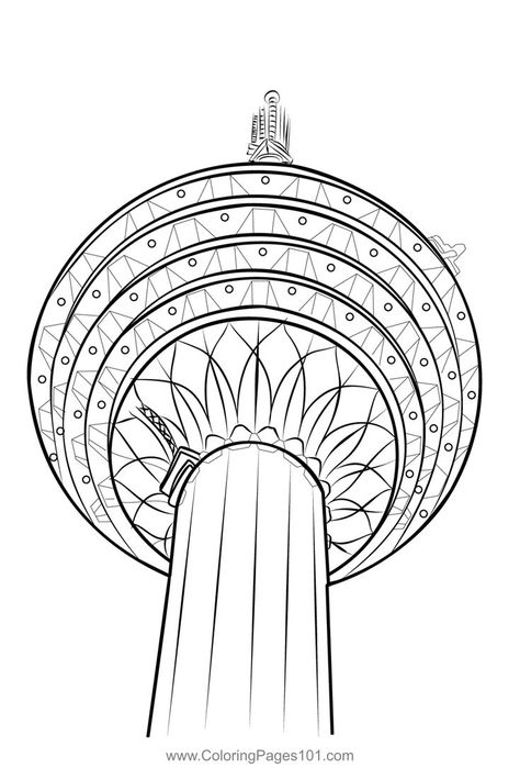 Kl Tower Coloring Page Malaysia Drawing, Kl Tower, Canton Tower, Hospital Room Snapchat Stories, Twin Towers, Art Tutorials Drawing, Colouring Pages, Free Kids, Printable Coloring Pages