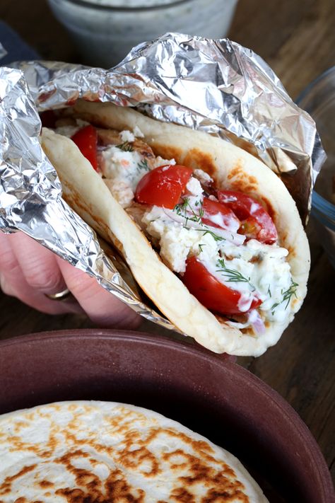 Gluten Free Chicken Gyros | Gluten Free on a Shoestring Gluten Free Naan Bread, Gyros Recipe, Gluten Free Naan, Gf Treats, Gluten Free Main Dishes, Chicken Gyros, Gluten Free Living, Naan Bread, Gluten Free Eating