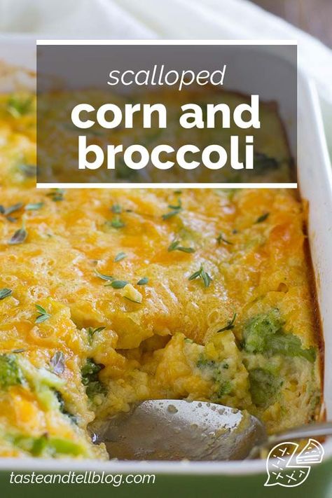 Corn And Broccoli, Corn Broccoli, Veggie Casseroles, Scalloped Corn, Corn Recipes Side Dishes, Broccoli Side Dish, Yummy Vegetable Recipes, Casserole Side Dishes, Veggie Casserole