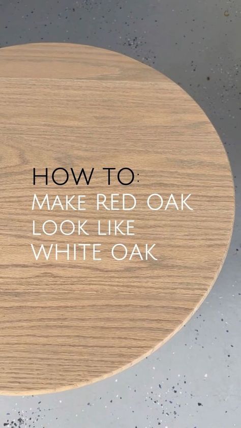 Love the look of white oak but can only find red oak and don’t like the pink undertones you see in the red oak? Well, here’s the perfect… | Instagram Red Oak Stain, How To Make Red, Custom Coffee Table, The Color Wheel, Sage Green Color, Clear Top, Mineral Spirits, Oak Stain, Woodworking Designs