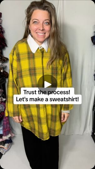 3.4K views · 26K reactions | Trust the process of me taking this flannel and a cropped tshirt and turning them into an amazing sweatshirt!! What do you guys think?! #sweatshirt #tshirts #upcycledfashion #sewing | Madi Mac Fashions | madi_mac_fashions · Original audio Sweatshirt And Flannel Upcycle, Sweatshirt Flannel Upcycle, Flannel And Hoodie, Upcycle Flannel Shirt, Upcycled Flannel Shirts, Upcycle Clothes Diy Refashioning, Diy Sweatshirt Refashion, Flannel Upcycle, Flannel Shirt Refashion