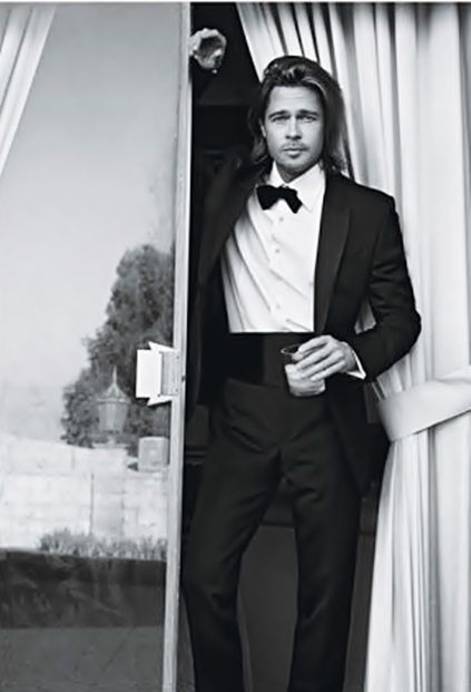 Brad Pitt - he's just so handsome Brad And Angelina, Brad Pitt And Angelina Jolie, Andrea Pirlo, Jolie Pitt, Sharp Dressed Man, Tuxedos, White Photo, Basel, Angelina Jolie