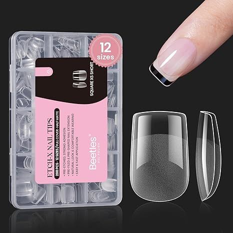 Fake Nails Square, Short Square Nail, Square Nail Tips, Matte Acrylic Nails, Full Cover Nail Tips, Square Nail, Short Fake Nails, Short Press On Nails, Gel Nail Tips