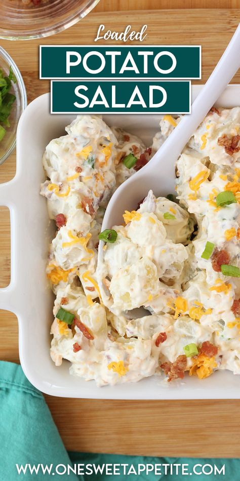 Loaded Baked Potato Salad Potato Salad Recipe Black People, Mayo Based Potato Salad, Baked Potato Salad Recipe Sour Cream, Loaded Potato Salad Recipe, Easy Potato Salad Recipe, Baked Potato Salad Recipe, Loaded Potato Salad, Loaded Baked Potato Salad, Best Potato Salad Recipe