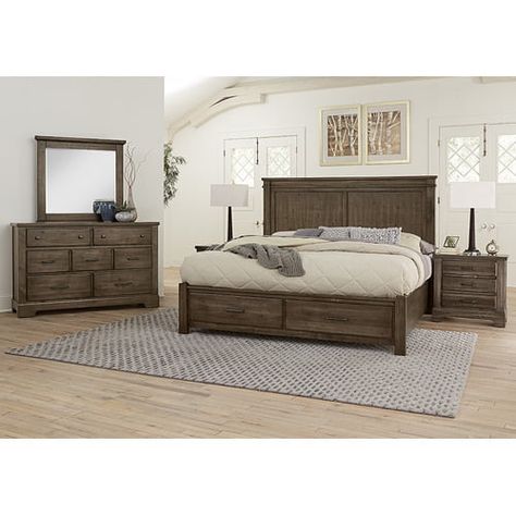 170002 in by Vaughan-Bassett in Manchester, MO - Dresser - 7 Drawers Rustic Mansion, Mansion Bedroom, King Storage Bed, 3 Drawer Nightstand, Bedside Storage, Bed Bedroom, Bedroom Sets Queen, Bedroom Panel, Queen Bedroom