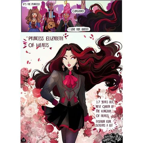 Lizzie Hearts Aesthetic, Ever After High Lizzie Hearts, Lizzy Hearts, Prince Ivy, Ever After High Rebels, Lizzie Hearts, Arte Monster High, Raven Queen, Monster High Art