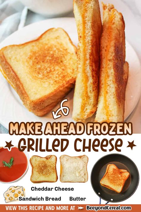 Grilled cheese sandwiches just got easier this summer, thanks to meal prepping. With make ahead frozen grilled cheese, you can prep now and eat later. Fast, convenient, and just as delicious as fresh! Frozen Grilled Cheese Sandwiches, How To Freeze Grilled Cheese, Frozen Sandwiches Ideas, Freezer Grilled Cheese, Make Ahead Grilled Cheese Sandwiches, Frozen Lunch Ideas Make Ahead, Make Ahead Grilled Cheese, Freezer Sandwiches Make Ahead, Freezer Lunches For Kids