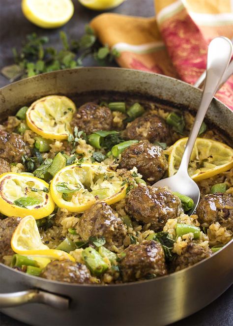 Lamb Meatballs And Orzo, One Pot Lamb Recipes, Greek Ground Lamb Recipes, Minced Lamb Recipes, Ground Lamb Recipes Easy, Greek Lamb Meatballs, Yummy Meatballs, Lamb Mince Recipes, Lamb Meatballs Greek