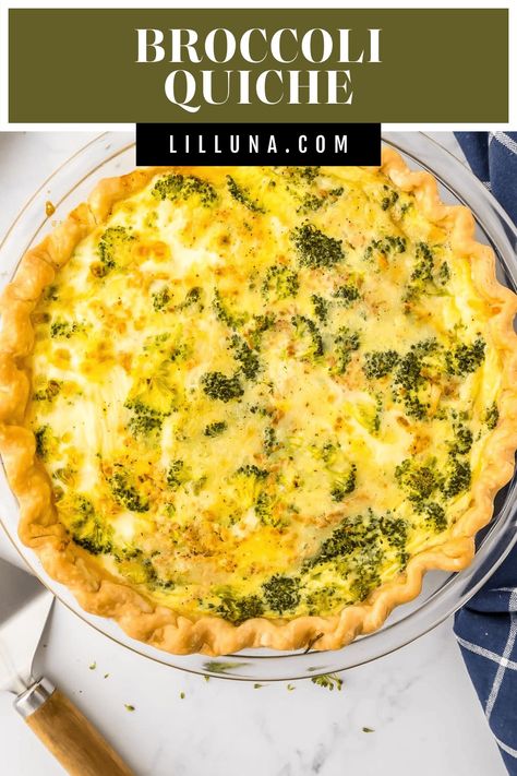 This cheesy broccoli quiche is savory, filling, and flavorful for a quick and easy semi-homemade breakfast or brunch idea! #broccoliquiche #quiche #breakfast #brunch #broccoli Broccoli Cheddar Quiche Recipes, Broccoli Quiche Recipes Easy Crustless, Quiche Broccoli Cheese, Broccoli Breakfast Casserole, Broccoli And Cheese Quiche, Quiche Breakfast, Broccoli Quiche Recipes, Broccoli Cheddar Quiche, Bacon And Cheese Quiche