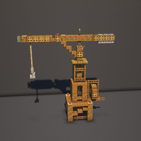 We made this medieval crane inside of Minecraft to inspire you on your next build! Minecraft Medieval Port City, Minecraft Dock Crane, Minecraft Mine Crane, Minecraft Medieval Shipyard, Minecraft Medieval Build Hacks, Minecraft Crane Ideas, Minecraft Crane Medieval, Minecraft Medieval Fantasy Builds, Minecraft Medieval City Layout