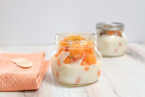 Yogurt Cantaloupe ToGo Jars – California Cantaloupes Whipped Ricotta With Honey, Summer Parfait, Ricotta With Honey, Brunch Diy, Shelled Pistachios, Baking Chart, Quick And Healthy Breakfast, Whipped Yogurt, Whipped Ricotta