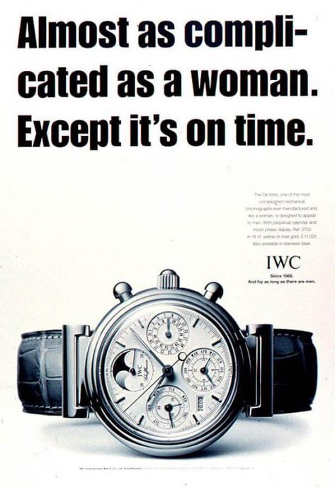 Copywriting Ads, Iwc Portofino, Clever Advertising, Marketing Copywriting, Monochrome Watches, Iwc Watches, Watch Ad, Great Ads, Best Ads