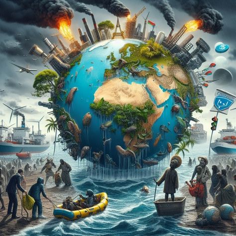 Aid for the climate crisis can become a business for wealthy countries, creating more problems than those already existing in poorer countries... Some proposals to counter this eventuality. https://proytecpanamablog.wordpress.com/2024/05/23/aid-against-climate-crisis-opportunity-or-exploitation/ Globalisasyon Picture, Climate Crisis Art, Environment Pollution, Heart Doctor, Creative Book Covers, Realistic Tattoo Sleeve, Saving The Planet, Global Awareness, Save Our Oceans