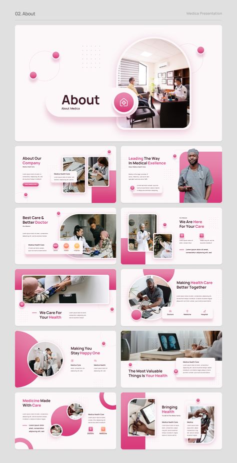 Hospital Presentation Design, Medical Layout Design, Powerpoint Medical Presentation, Medical Presentation Design Powerpoint, Graphic Presentation Layout, Medical Presentation Design, Presention Ideas, Slide Design Presentation, Presentation Layout Powerpoint