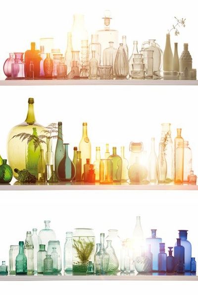 Bottles As Wedding Decor  http://www.intimateweddings.com/blog/bottles-as-wedding-decor/ Colored Glass Bottles, Vintage Bottles, Antique Bottles, Old Bottles, Bottles And Jars, Yin Yang, Color Inspiration, Colored Glass, Glass Bottles