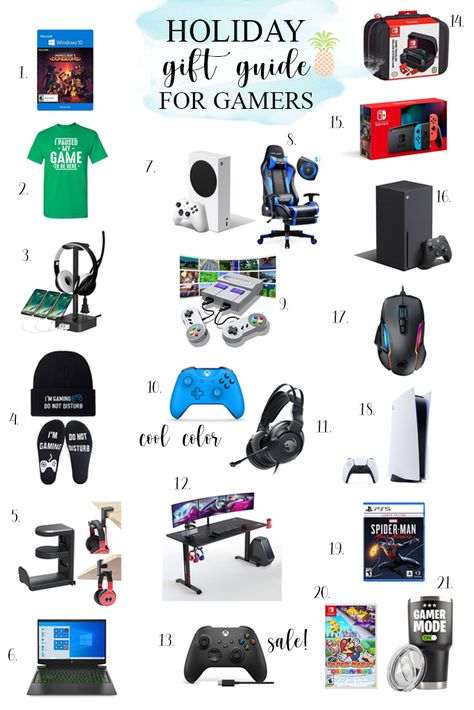 If you're scrambling to finish your shopping and are stuck on what to get a gamer in your life, I'm here to help! Check out my Gift Guide For Gamers! The post Last Minute Holiday Gift Guide For Gamers appeared first on Life on Pineapple Lane. Gamer Gift Guide, Gift Ideas For Gamers, Gamer Boyfriend, Gamer Boys, Gifts For Gamers, Gift Baskets For Men, Creative Gifts For Boyfriend, Gift Guide For Him, My Gift