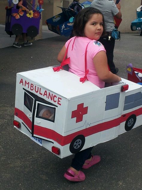 Kindy 500 cardboard ambulance Ambulance Costume, Ambulance Craft, Cardboard Box Car, Fancy Dress Competition, Cardboard Car, Transportation Crafts, Dramatic Play Preschool, Cardboard Box Crafts, Cardboard Toys