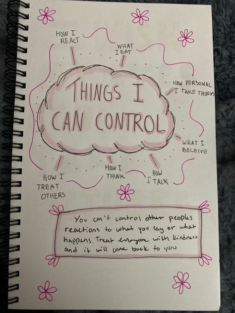 Things I Can Control, I Can Control, Penanda Buku, Bulletin Journal, Bullet Journal Ideas Templates, Journal Inspiration Writing, Healing Journaling, Bullet Journal Mood Tracker Ideas, Bulletin Journal Ideas