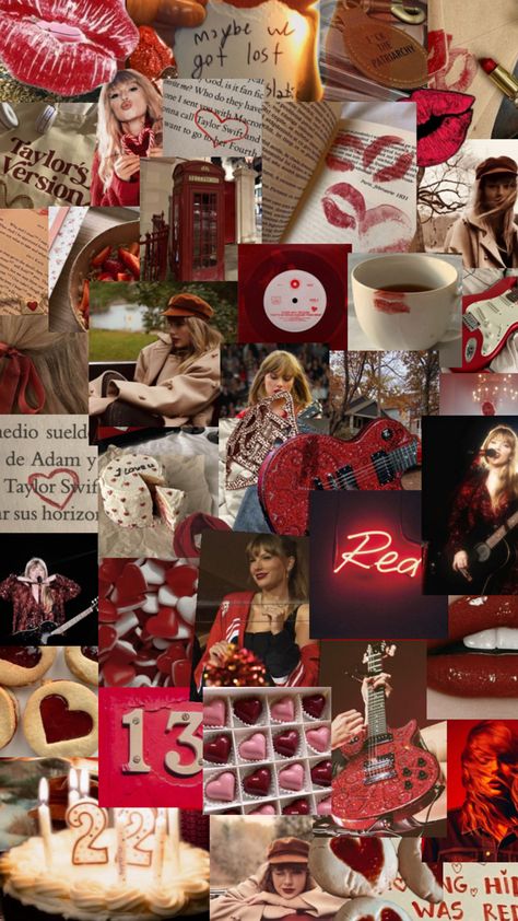 This pin is dedicated to the red album from Taylor swift and just gives off that vibe the album does Taylor Swift Red Album, Red Collage, Red Album, Taylor Swift Red, The Album, Taylor Swift, Swift, My Favorite, Collage