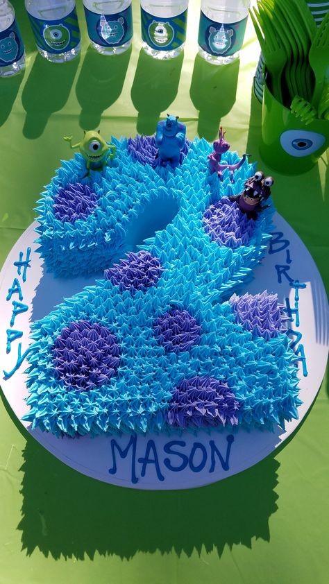 Simple Monsters Inc Cake, Sully Birthday Cake, Diy Monsters Inc Cake, Monsters Inc Birthday Treats, Monsters Inc Sheet Cake, First Birthday Monsters Inc, Sully Cake Monsters Inc, Monsters Inc Cupcakes Ideas, Monsters University Birthday Cake