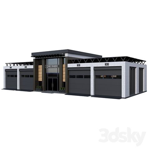 Modern Auto Shop, Subway Entrance Design, Automotive Shop Design, Minecraft Warehouse Ideas, Car Workshop Design, Detailing Garage Ideas, Car Wash Garage, Car Warehouse, Office Building Design