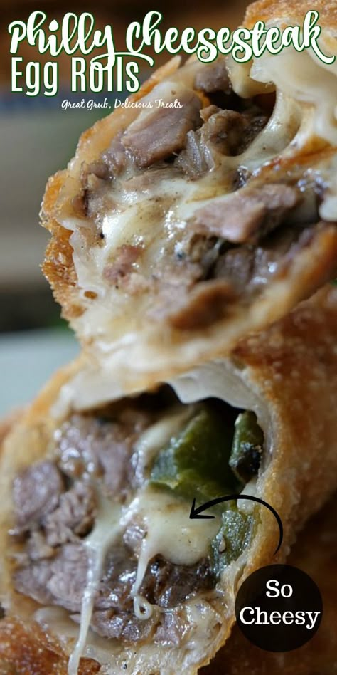 Philly Steak And Cheese Egg Rolls, Philly Cheese Steak Egg Roll Recipes, Philly Cheese Steak Wontons, Egg Roll Philly Cheese Steak, Recipes With Egg Roll Wraps, Philly Cheese Egg Rolls Recipe, Philly Cheesesteak Egg Rolls Recipes, Philly Cheese Steak Eggrolls, Cheese Steak Eggrolls