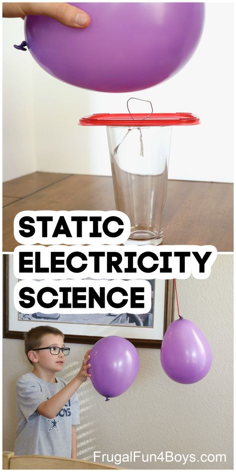 Static Electricity Science Experiments with Balloons - Frugal Fun For Boys and Girls Electricity Science Experiments, Electricity Activities, Balloon Science Experiments, Electricity Experiments, Vetenskapliga Experiment, Balloon Experiment, Homeschool Science Experiments, Science Demonstrations, Science Electricity