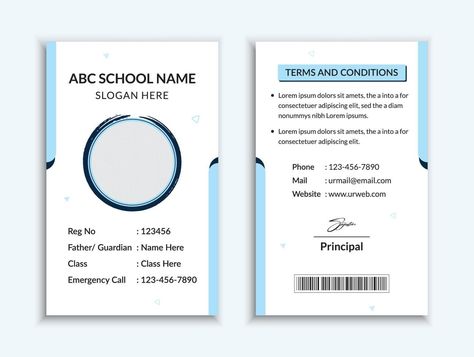 Id Background Design, School Id Template Layout, School Id Template, Sbh Name Ideas Rpw, School Id Card Template, School Id Pictures, Student Identity Card, Card Design Layout, Sbh Name Ideas