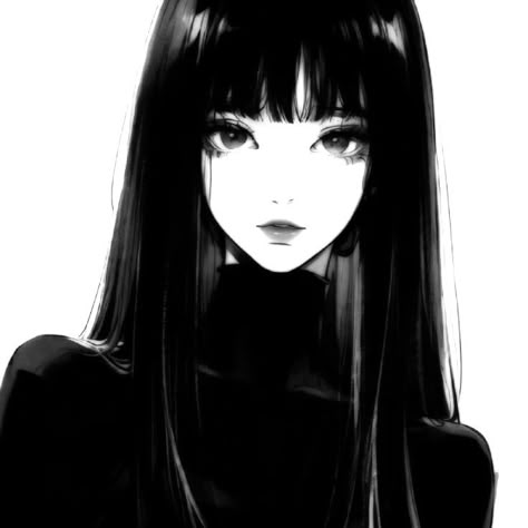 Pfp Woman With Long Hair, Roblox Guy, Anime Black Hair, Girls With Black Hair, Anime Soul, Pretty Braided Hairstyles, Long Black Hair, Cute Eyes, Anime Monochrome