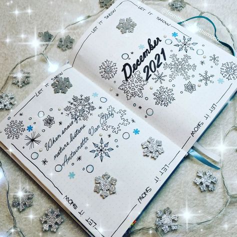 Benedetta on Instagram: “Good morning everyone! This is my cover page for the month of December...hope you like it! Let me know...see you…” Winter Journal Ideas Aesthetic, Bullet Journal Winter Theme, Winter Journal Ideas, Journal Ideas Aesthetic, Winter Journal, Morning Everyone, Good Morning Everyone, Cover Page, Ideas Aesthetic