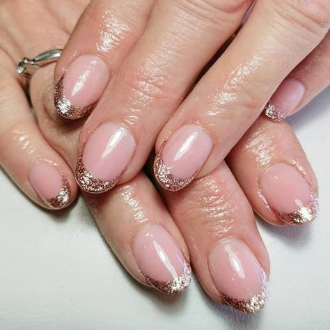 Rose Gold French Manicure, Rose Gold Nail Ideas, Gold Nail Ideas, Rose Gold Manicure, Rose Gold Nail, Rose Gold Nail Art, Gold Manicure, Rose Gold Nails Design, Gold Nail Designs