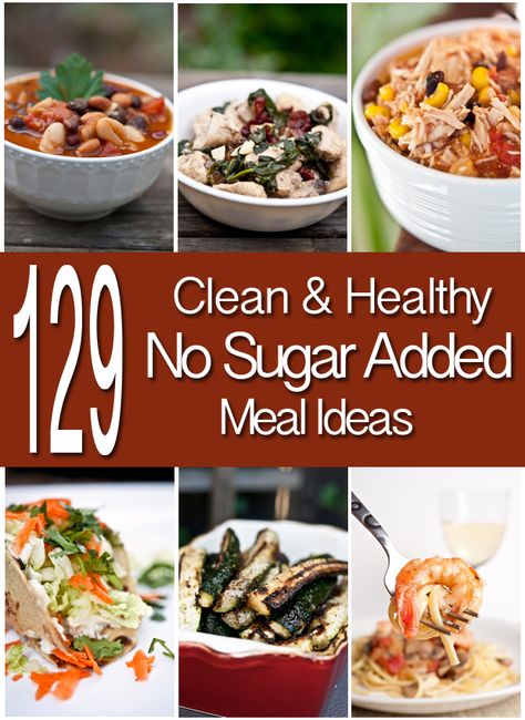 Doing the No Sugar Challenge or just trying to cut down on the amount of sugar in your diet (clean or otherwise)? Try one of these 129 No Sugar Added Meal Ideas from www.TheGraciousPantry.com! Sugar Free Eating, No Sugar Challenge, Sugar Challenge, Sugar Detox Recipes, Sugar Free Diet, No Sugar Diet, Low Sugar Recipes, No Sugar Foods, Sugar Free Recipes